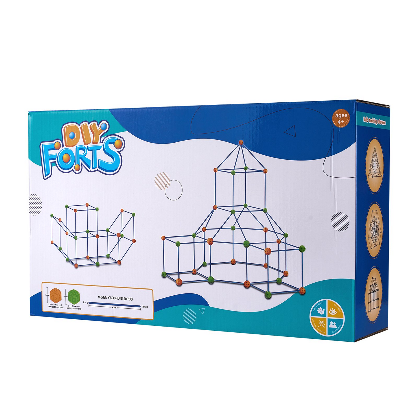 VEVOR Tent Fort Building Kit for Kids STEM Construction Toy Set Castle 120PCS