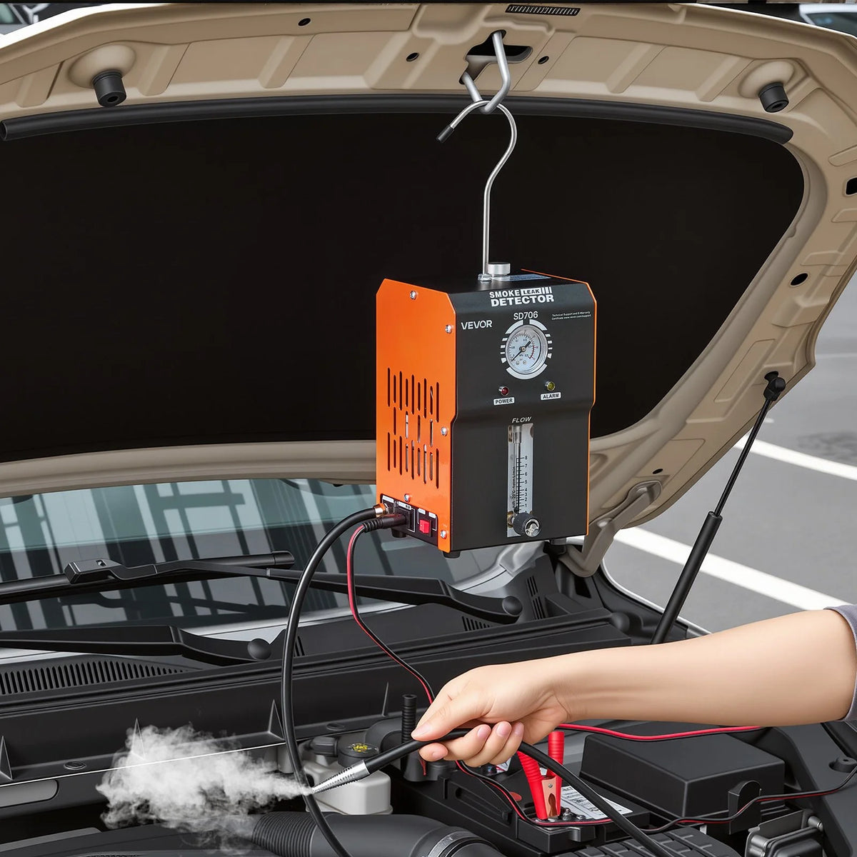 VEVOR Automotive Smoke Machine Leak Detector, DC 12V EVAP Vacuum Diagnostic Tester with Built-in Air Pump - view 7