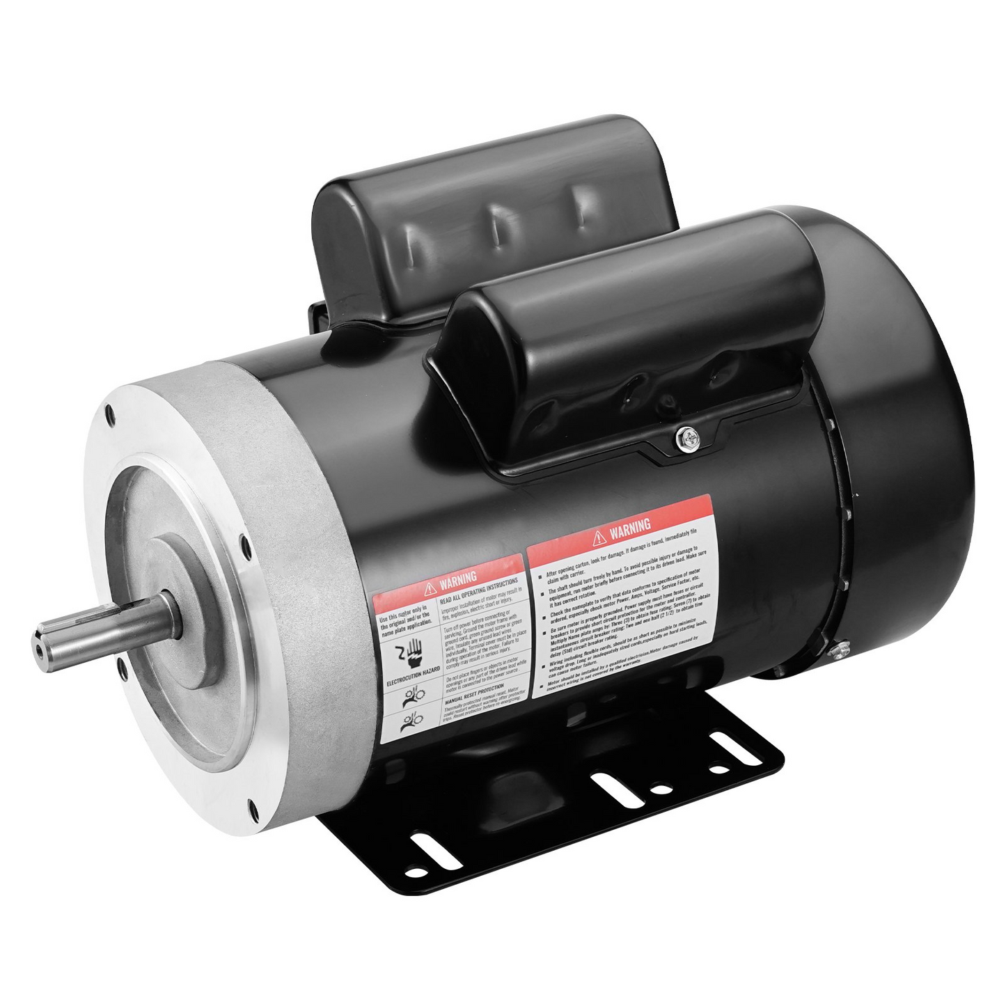 VEVOR 1.5HP Electric Motor 1725 rpm, AC 115V/230V, 56C Frame, Air Compressor Motor Single Phase, 5/8" Keyed Shaft, CW/CCW Rotation for Agricultural Machinery and General Equipment