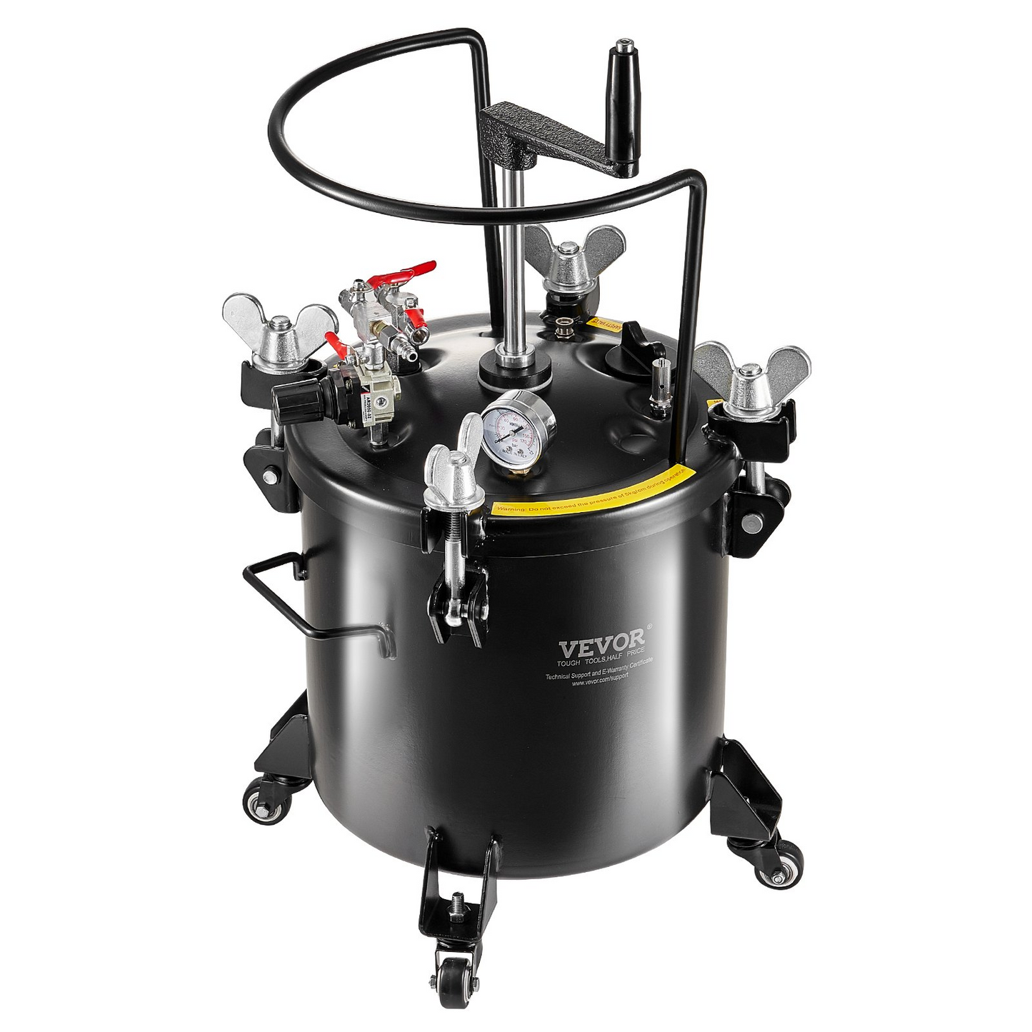 VEVOR Spray Paint Pressure Pot Tank 20L/5gal with Casters Leak Repair Sealant