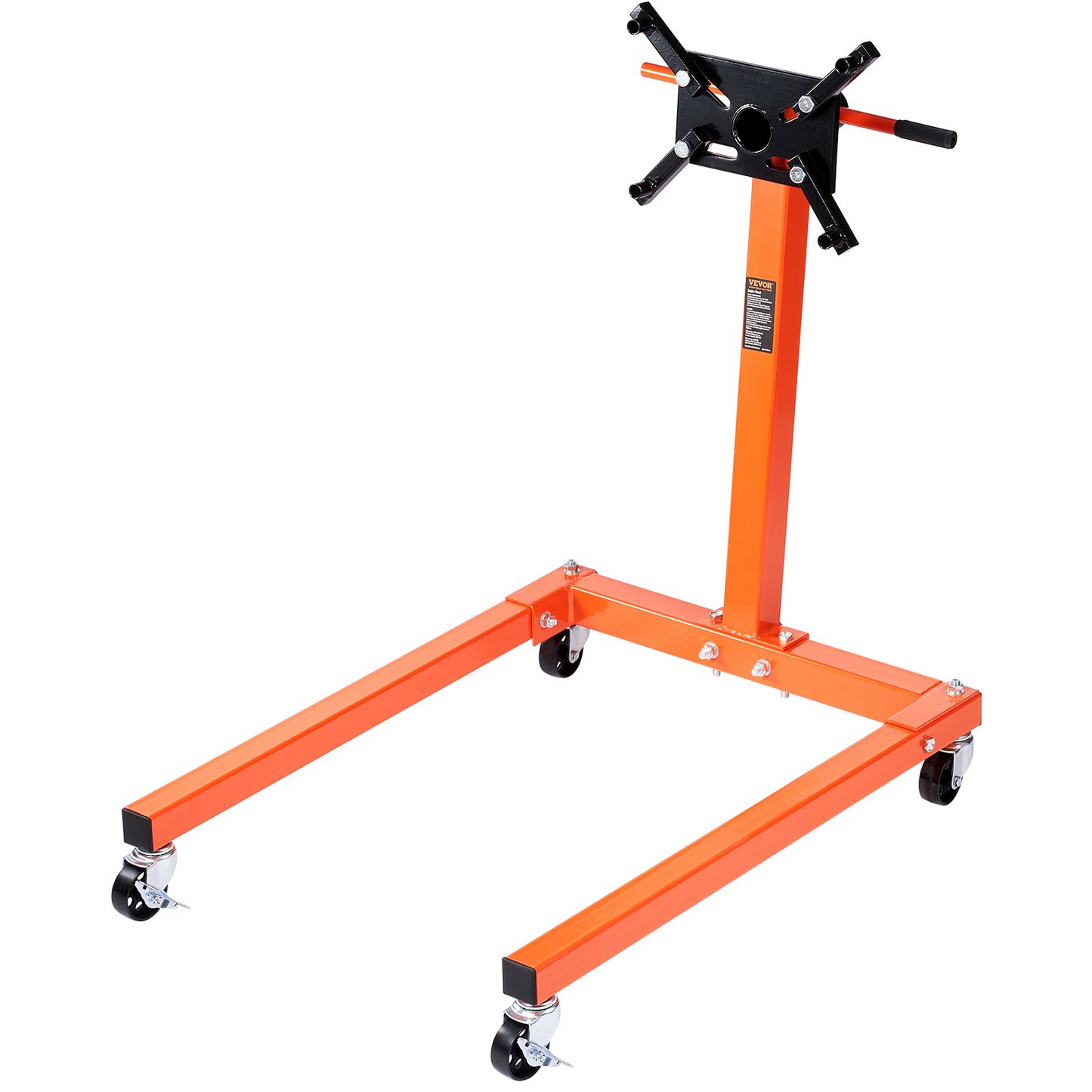 VEVOR Engine Stand, 1300 lbs (3/5 Ton) Rotating Engine Motor Stand with 360 Degree Adjustable Head, Cast Iron Motor Hoist Dolly, 4-Caster, 4 Adjustable Arms, for Vehicle Maintenance, Auto Repair