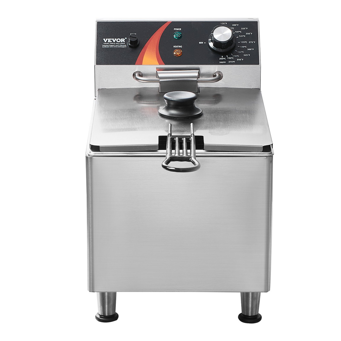 VEVOR Commercial Electric Deep Fryer Countertop Deep Fryer 1750W 12Qt / 11.5L