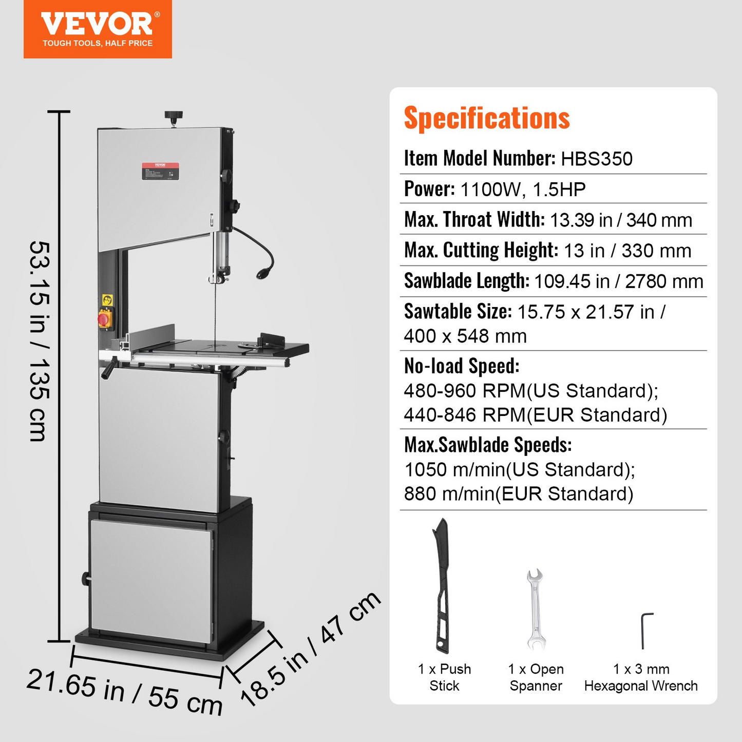 VEVOR Band Saw, 14-Inch, 480-960 RPM Continuously Viable Benchtop Bandsaw, 1100W 1-1/2HP Motor, with Optimized Work Light Workbench Stand Cabinet Assembly and Miter Gauge, for Woodworking Aluminum