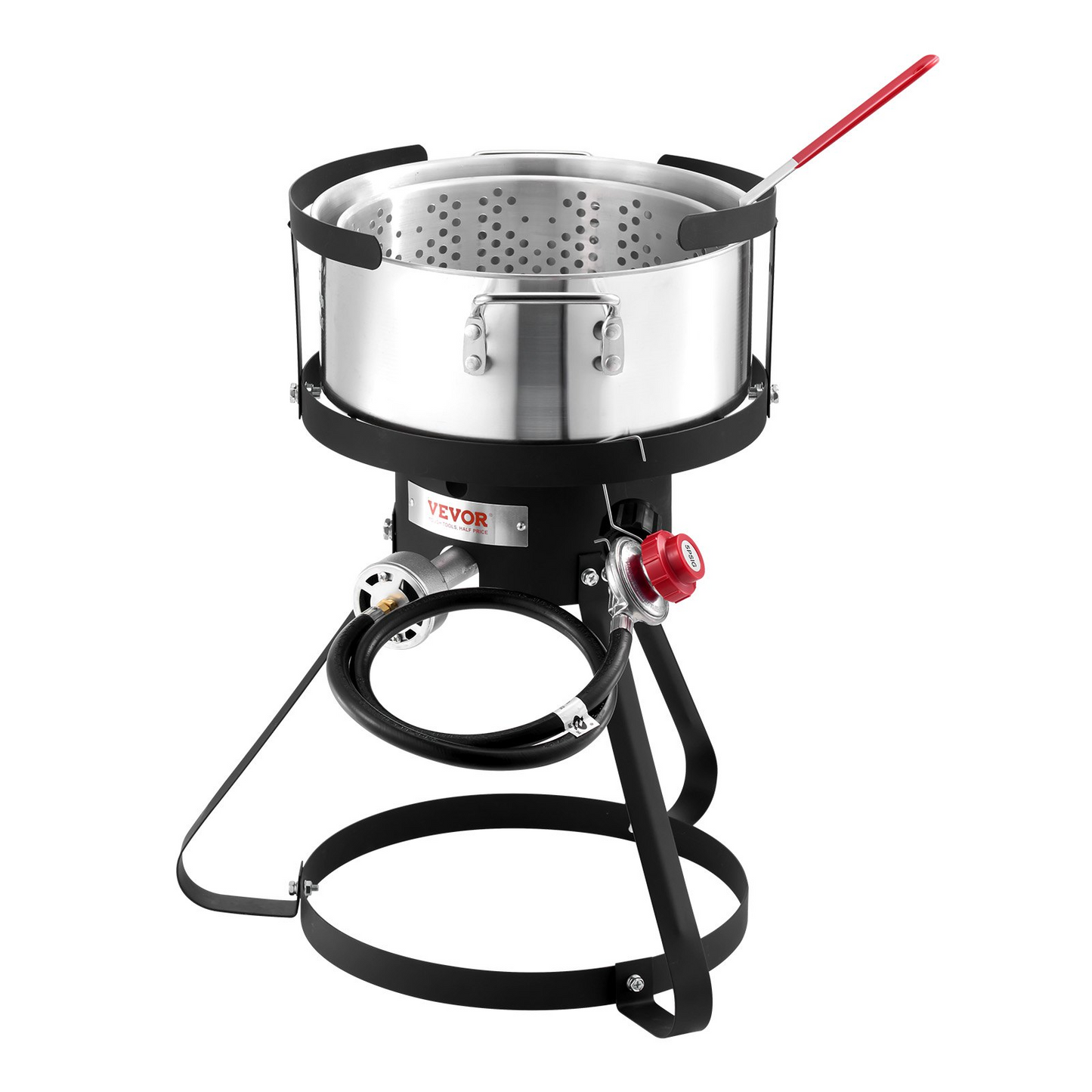 10 Qt Fish and Wing Fryer Aluminum Outdoor Propane Deep Fryer Kit with Basket