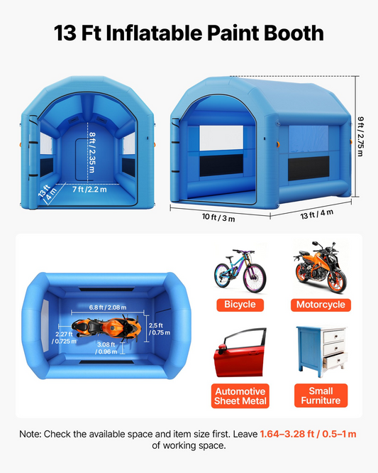 VEVOR Inflatable Paint Booth 13 x 10 x 9 ft