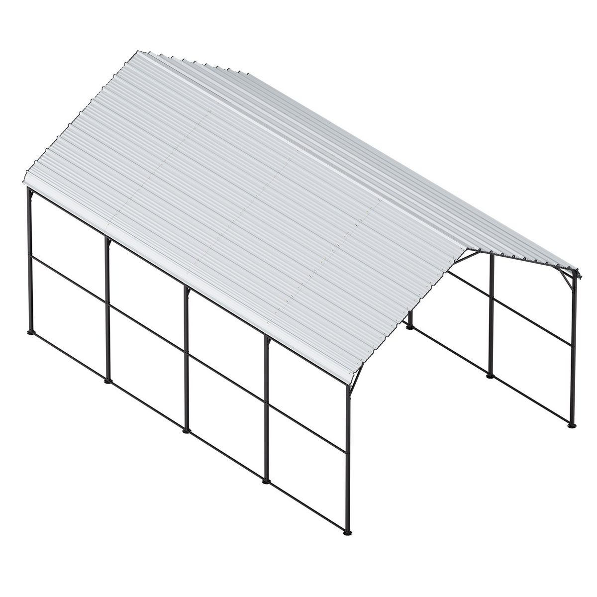 VEVOR Heavy Duty Metal Carport 12' x 20' Outdoor Carport with Galvanized Steel Frame & Roof - view 9
