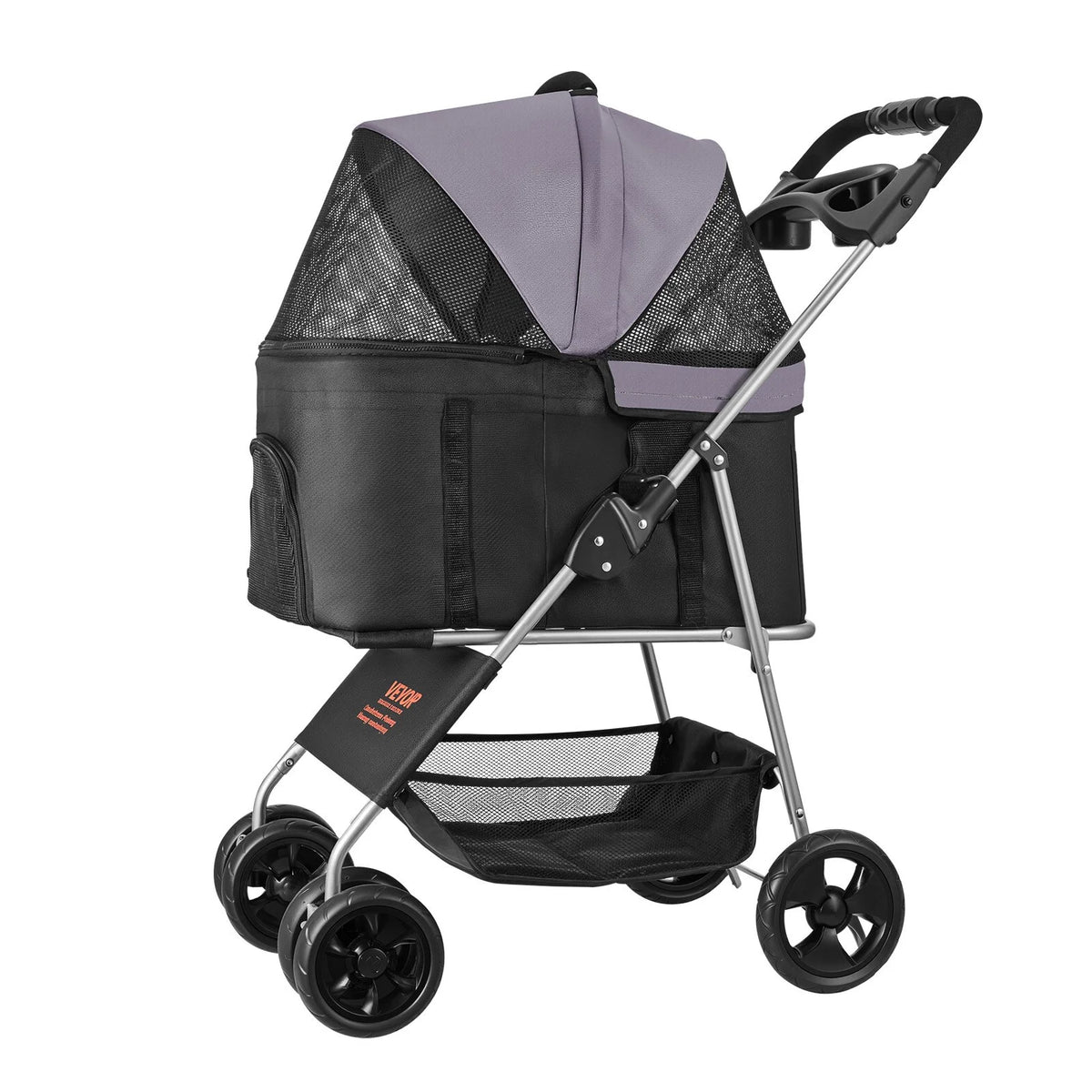 VEVOR Pet Stroller, 35 lbs Weight Capacity, Foldable Dog Stroller Cart, 4 Wheels Cats Pram with Detachable - view 9