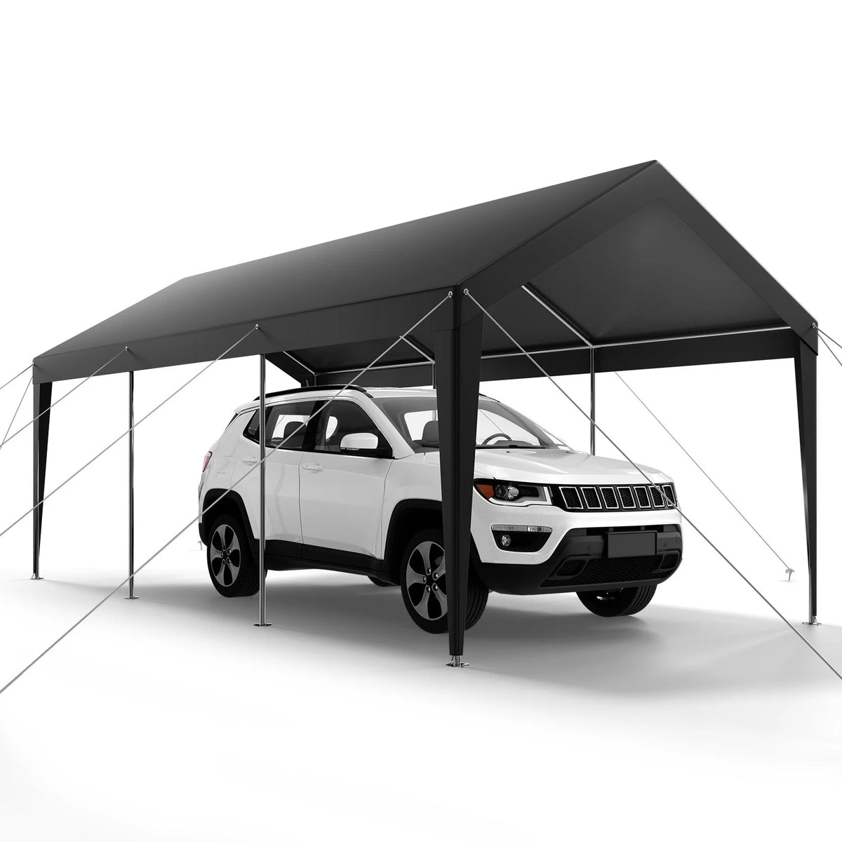 Carport Car Canopy 10 x 20 FT Heavy Duty Portable Car Garage Shelter Tent Grey - view 8