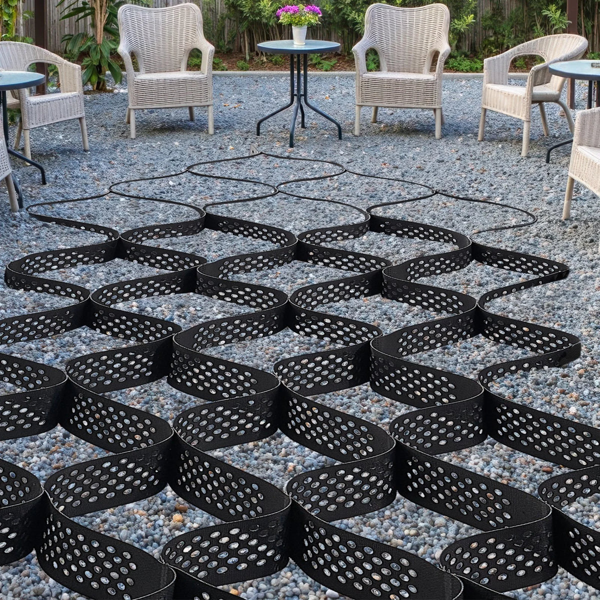 VEVOR Gravel Grid, 4 Inch Depth, 17.06 x 8.86 FT / 5200 x 2700 mm, 1880 LBS Per Sq ft Grass Ground Retainer - view 7