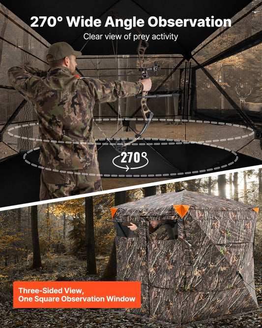Portable Hunting Blind See Through Ground Deer Blinds 4-5 Person Carrying Bag - view 1