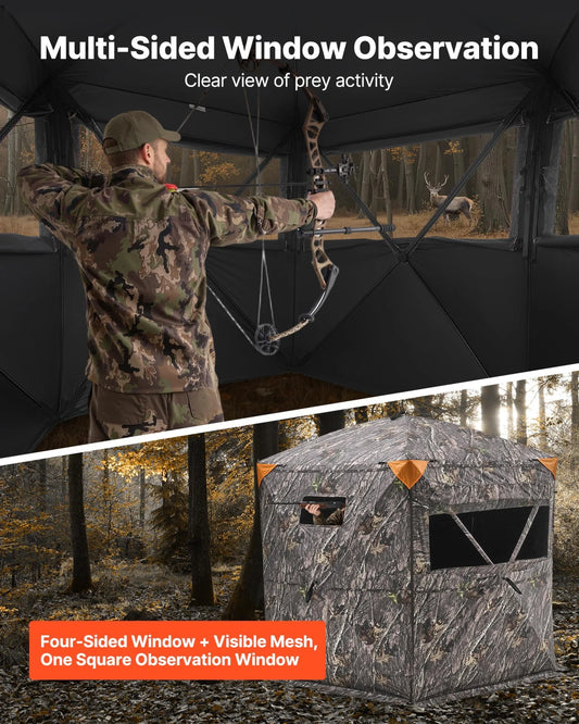6-7 Person Portable Hunting Blind Ground Deer Duck Blind with Carrying Bag - view 1