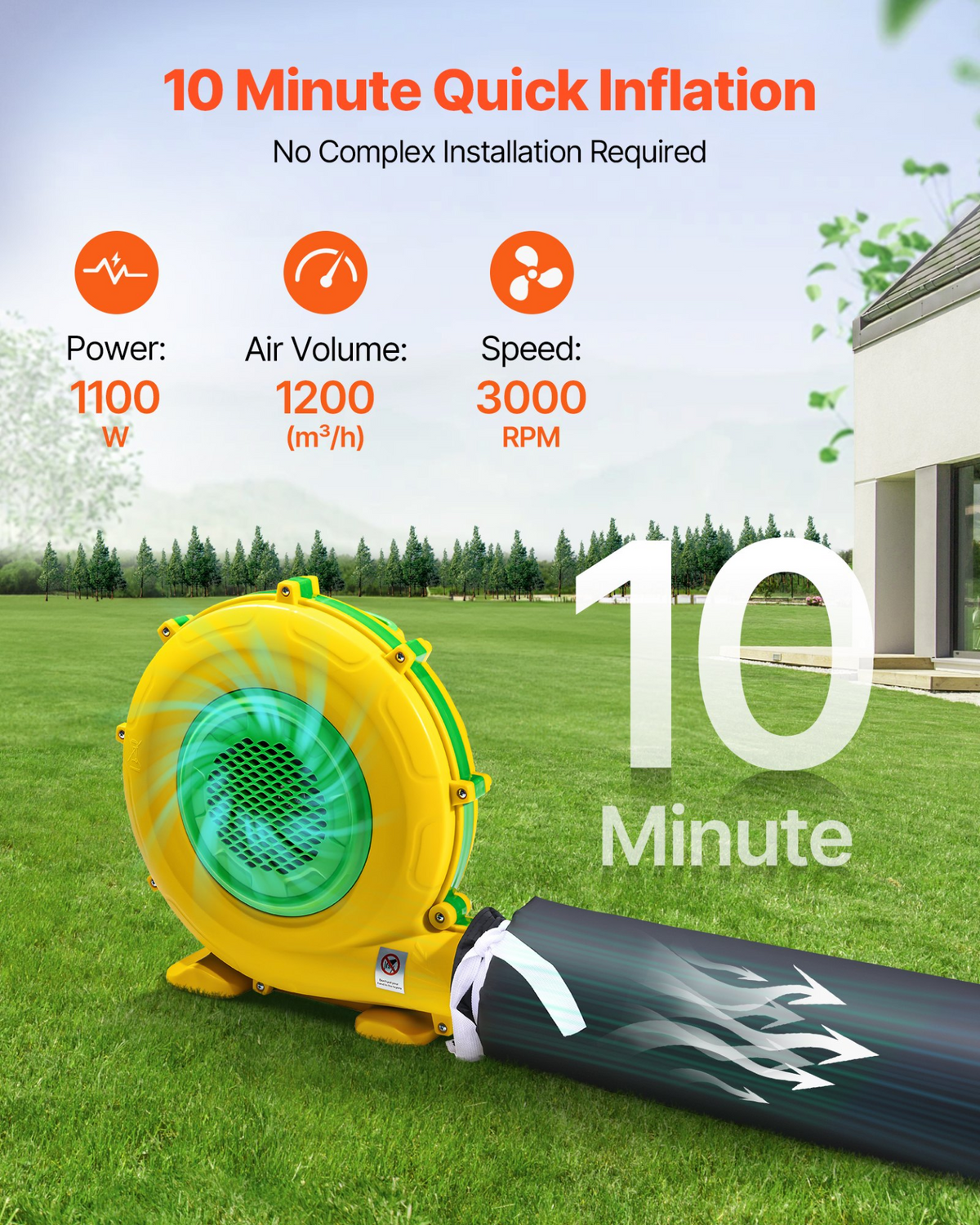 VEVOR Inflatable Nightclub 29.5 x 19.7 x 13.1 ft Inflatable Party Tent with 1100W Blower & Sandbag - view 2