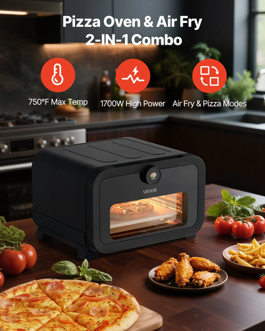 VEVOR 12 Inch Electric Pizza Oven 8-in-1 Pizza Maker for Indoor Outdoor Baking - view 1