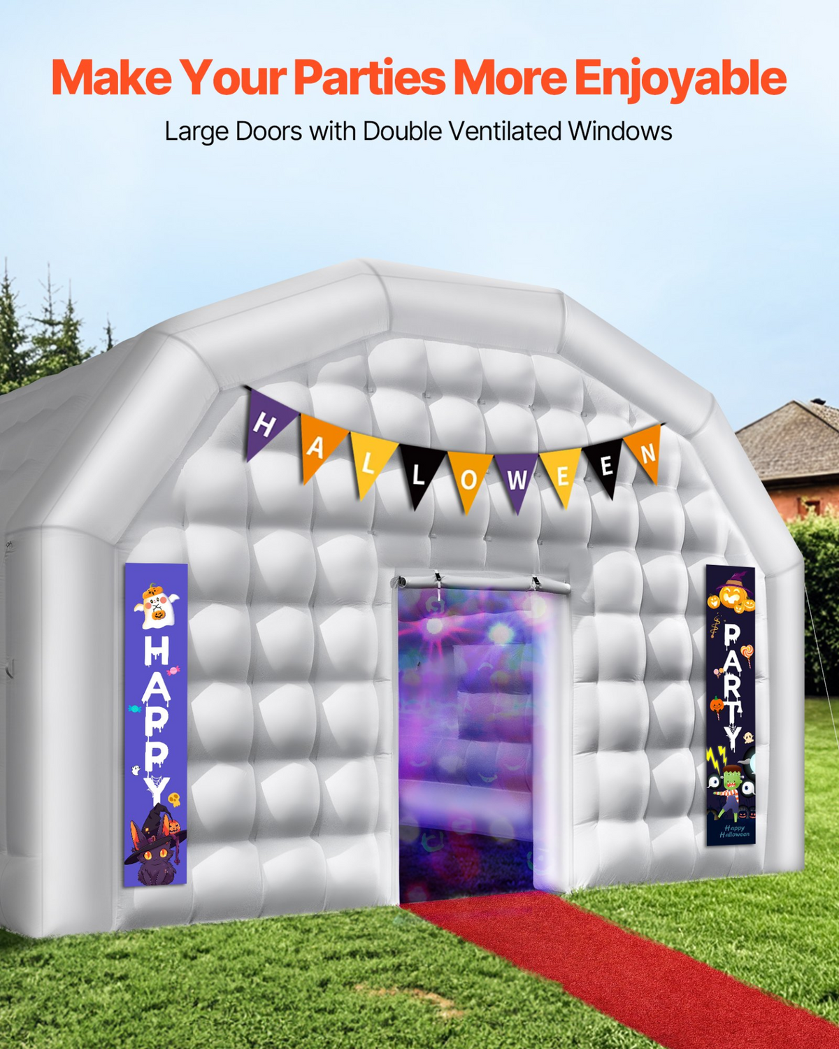 VEVOR Inflatable Nightclub 29.5 x 19.7 x 13.1 ft Inflatable Party Tent with 1100W Blower & Sandbag - view 3