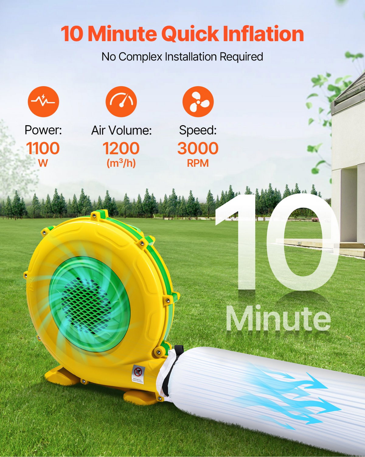 VEVOR Inflatable Nightclub 26.2 x 19.7 x 13.1 ft Inflatable Party Tent with 1100W Blower & Sandbag - view 2