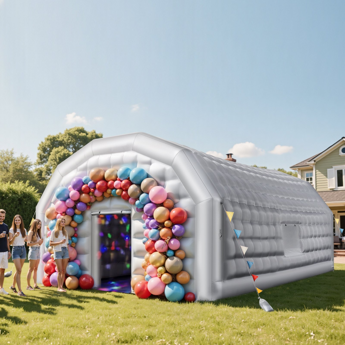 VEVOR Inflatable Nightclub 26.2 x 19.7 x 13.1 ft Inflatable Party Tent with 1100W Blower & Sandbag - view 7