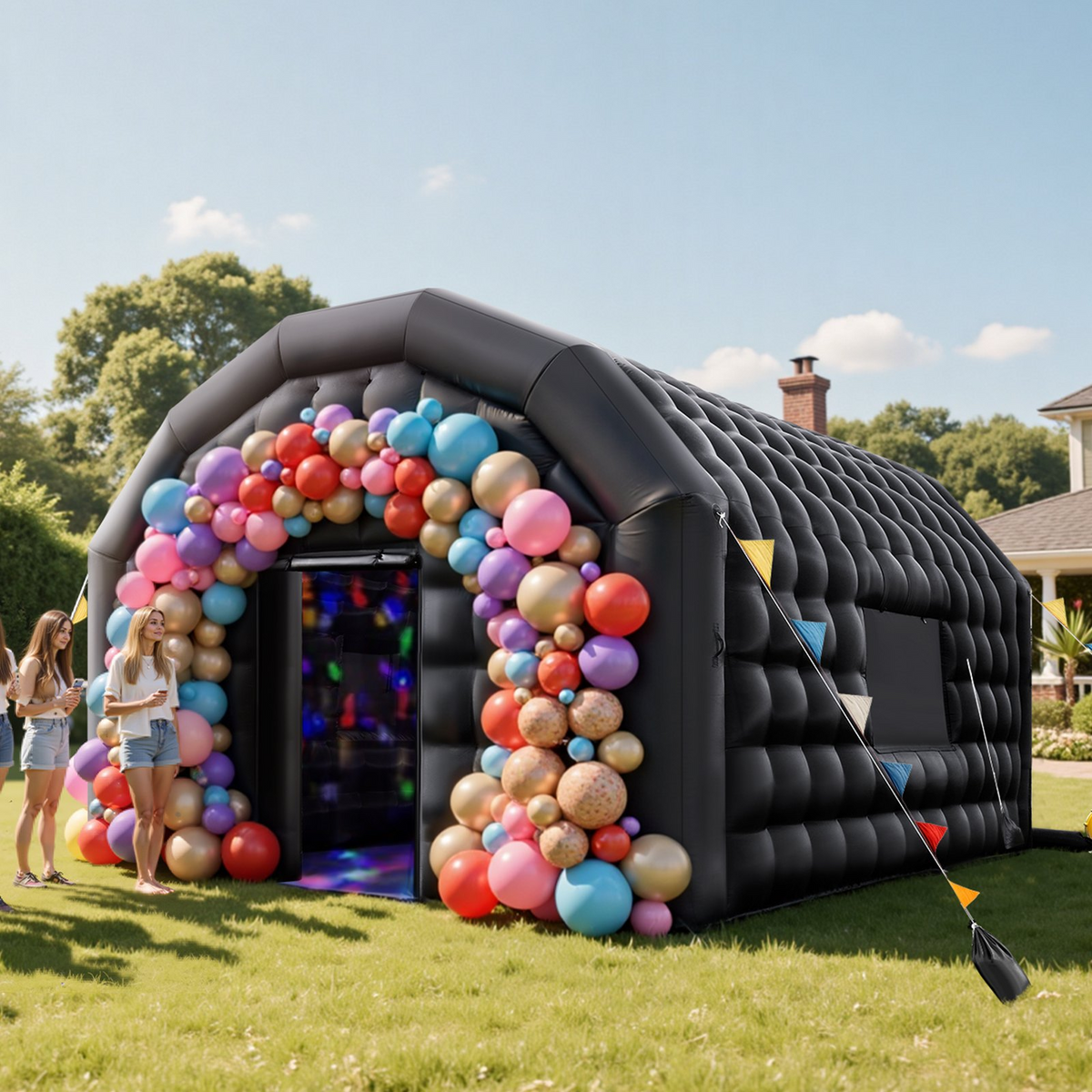 VEVOR Inflatable Nightclub 19.7 x 16.4 x 12 ft Inflatable Party Tent with 680W Blower & Sandbag - view 7