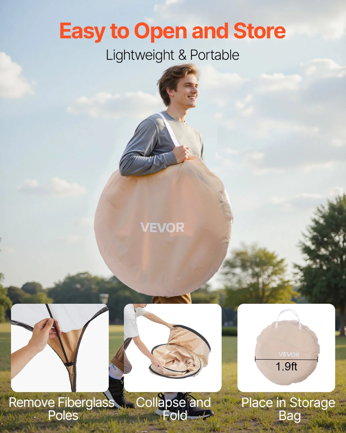 VEVOR Pop up Sports Tent 47x47 in Outdoor Clear Bubble Tent Weather Proof Pod - view 6