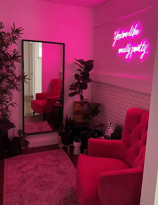 VEVOR You're Like Really Pretty Neon Sign, 27.5" x 12" Pink LED Neon Signs for Wall Decor, Large Lights Sign with Remote Control and Power Adapter, Used for Party, Wedding, Living Room, Office