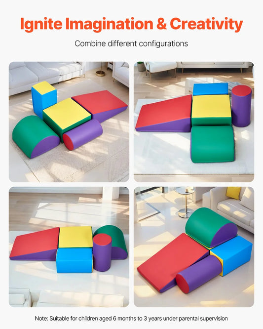 Climbing Toys 5 Piece Foam Climbing Blocks Set for Toddlers and Preschoolers - view 1