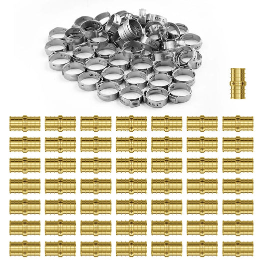 Pipe Fittings 3/4" 50PCS Brass Clamp-style Straight-Through for Air - view 1