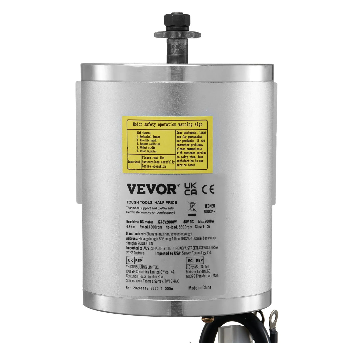 VEVOR 2000W Electric Brushless DC Motor Kit - 48V 4300rpm Motor with Upgraded Speed Controller and - view 9