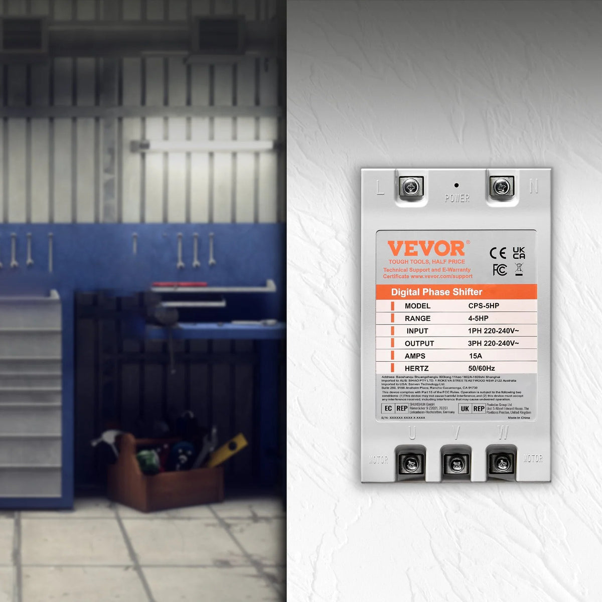 VEVOR 3 Phase Converter - 5HP 15A 220V Single Phase to 3 Phase Converter, Digital Phase Shifter for - view 7