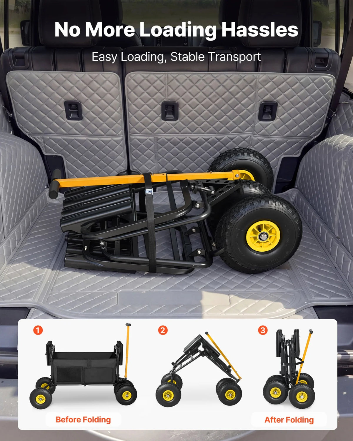 VEVOR Beach Fishing Cart, 300 lbs Load Capacity, Foldable Fishing Cart with Heavy-Duty Carbon Steel - view 1