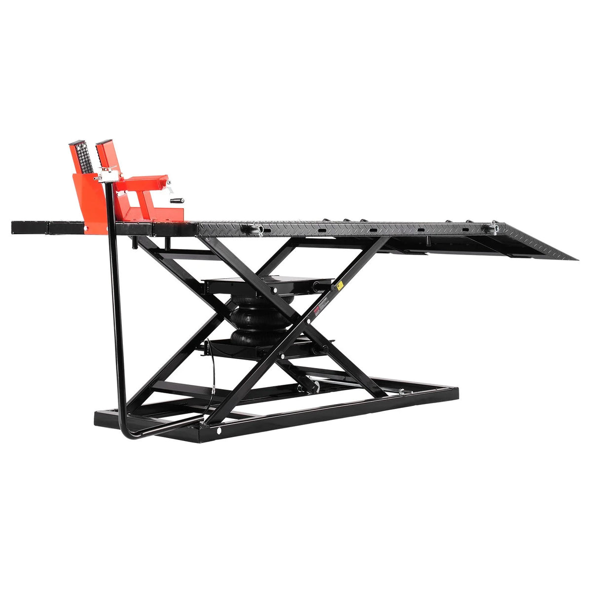 VEVOR Motorcycle Lift Table, 1500lbs Weight Capacity, Pneumatic Motorcycle Jack, 8.6-31 in Height - view 12