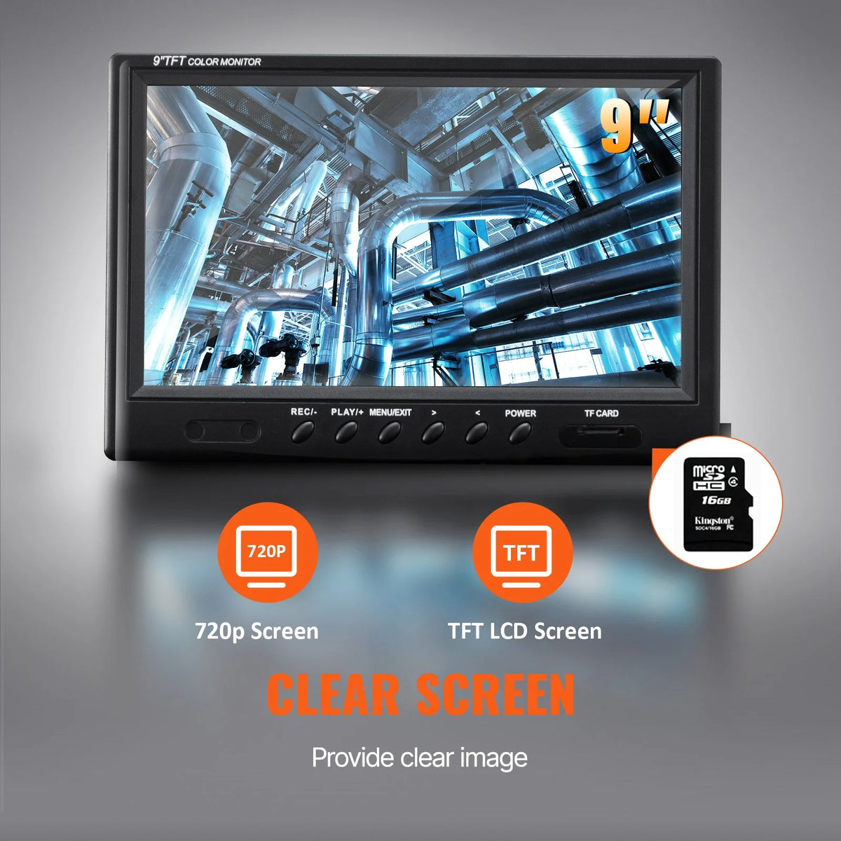 VEVOR Sewer Camera, 165 ft/50 m, 9" Screen Pipeline Inspection Camera with DVR Function, Waterproof - view 13
