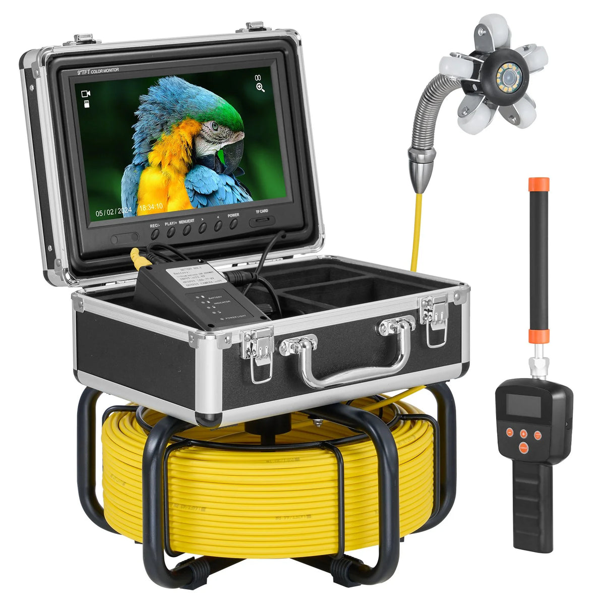 VEVOR Sewer Camera with 512Hz Locator, 98 ft/30 m, Self-Leveling Drain Inspection Camera with  9" - view 10