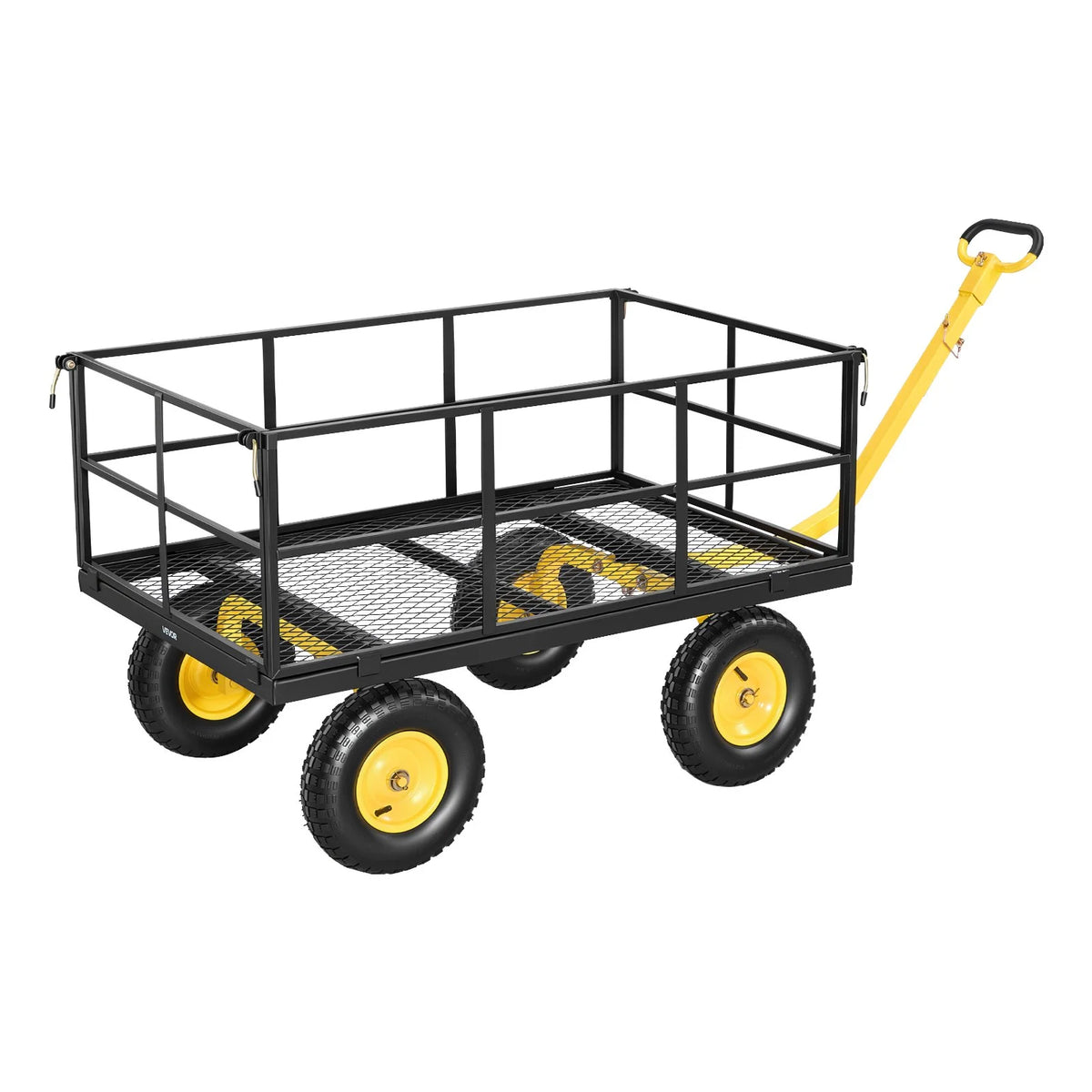 VEVOR Steel Garden Cart, 1400 lbs Heavy Duty Pullable Garden Wagon Yard Cart, 2 in 1 Outdoor Metal - view 10