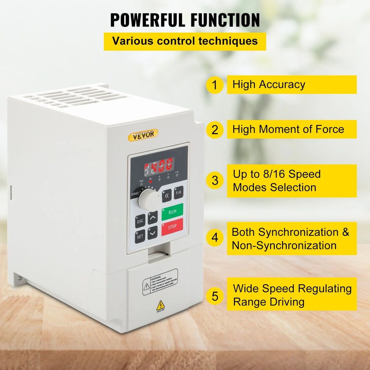 VEVOR Variable Frequency Drive, AC 220V Input 3KW Variable Frequency CNC Drive Inverter Converter, - view 2