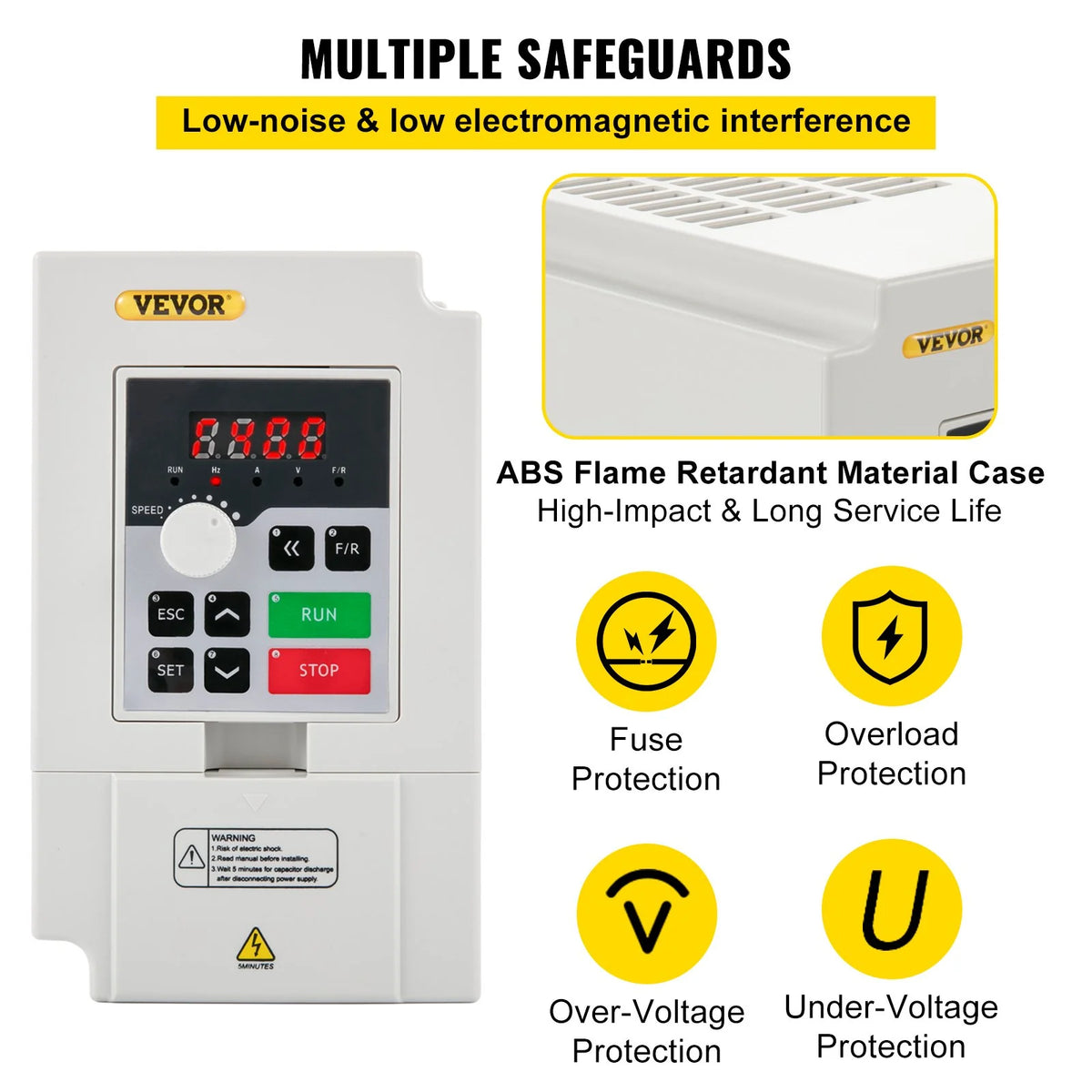 VEVOR Variable Frequency Drive, AC 220V Input 3KW Variable Frequency CNC Drive Inverter Converter, - view 3