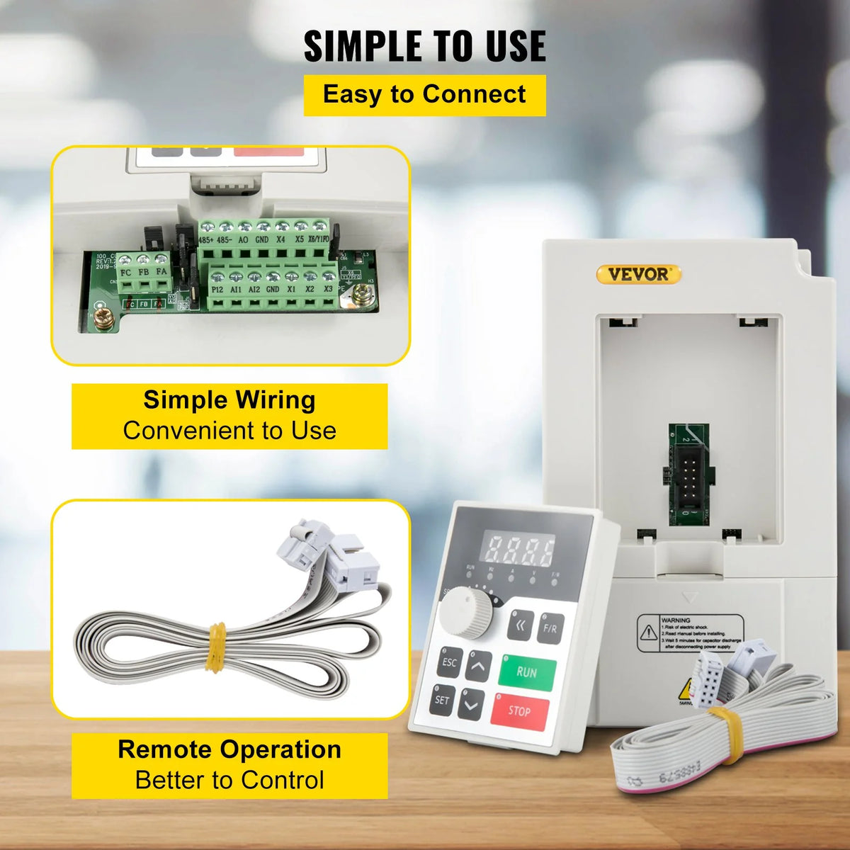 VEVOR Variable Frequency Drive, AC 220V Input 3KW Variable Frequency CNC Drive Inverter Converter, - view 5