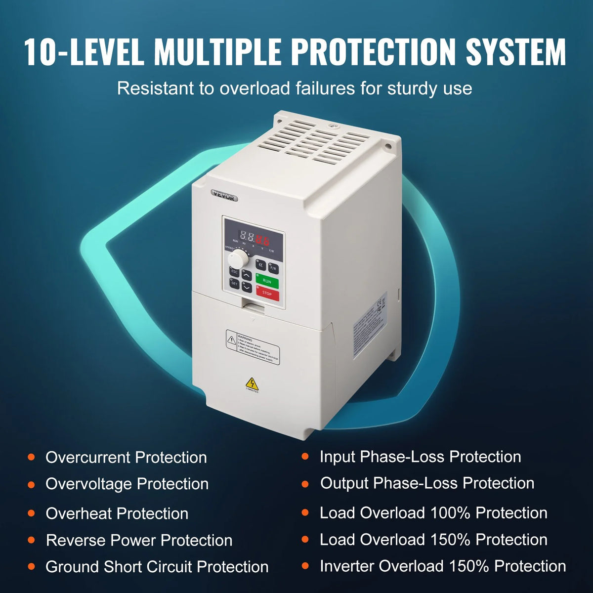 VEVOR Variable Frequency Drive, AC 220V Input 4KW Variable Frequency CNC Drive Inverter Converter, - view 13
