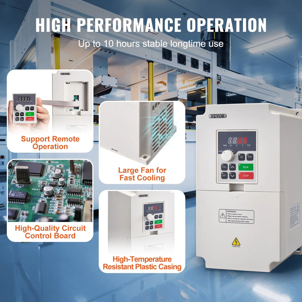 VEVOR Variable Frequency Drive, AC 220V Input 4KW Variable Frequency CNC Drive Inverter Converter, - view 14