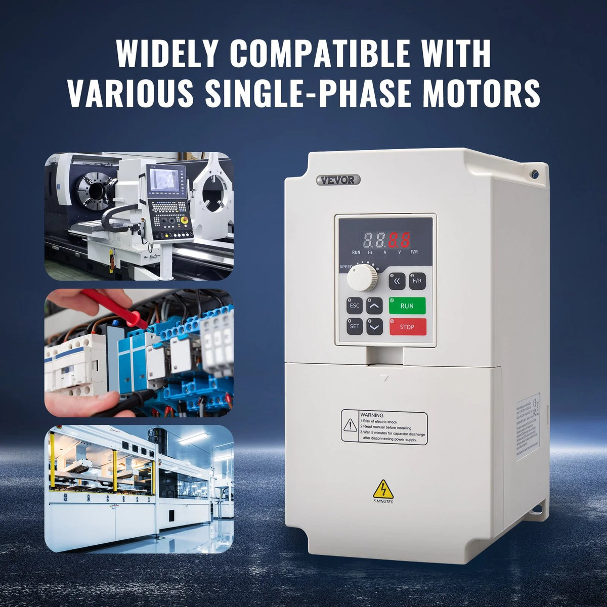 VEVOR Variable Frequency Drive, AC 220V Input 4KW Variable Frequency CNC Drive Inverter Converter, - view 15