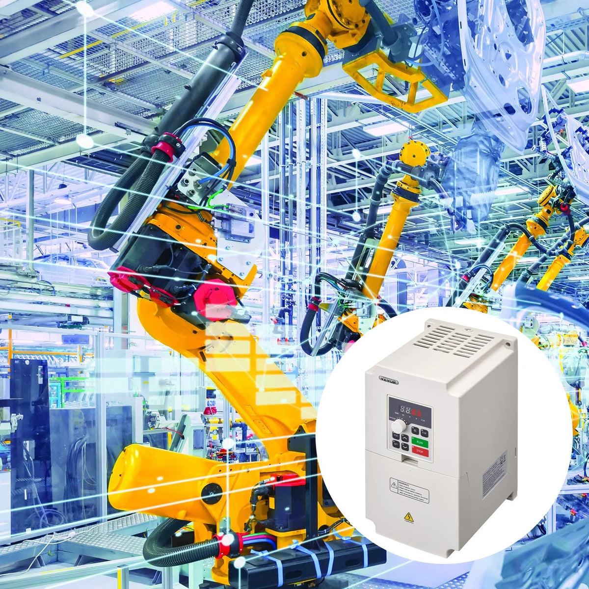 VEVOR Variable Frequency Drive, AC 220V Input 4KW Variable Frequency CNC Drive Inverter Converter, - view 17