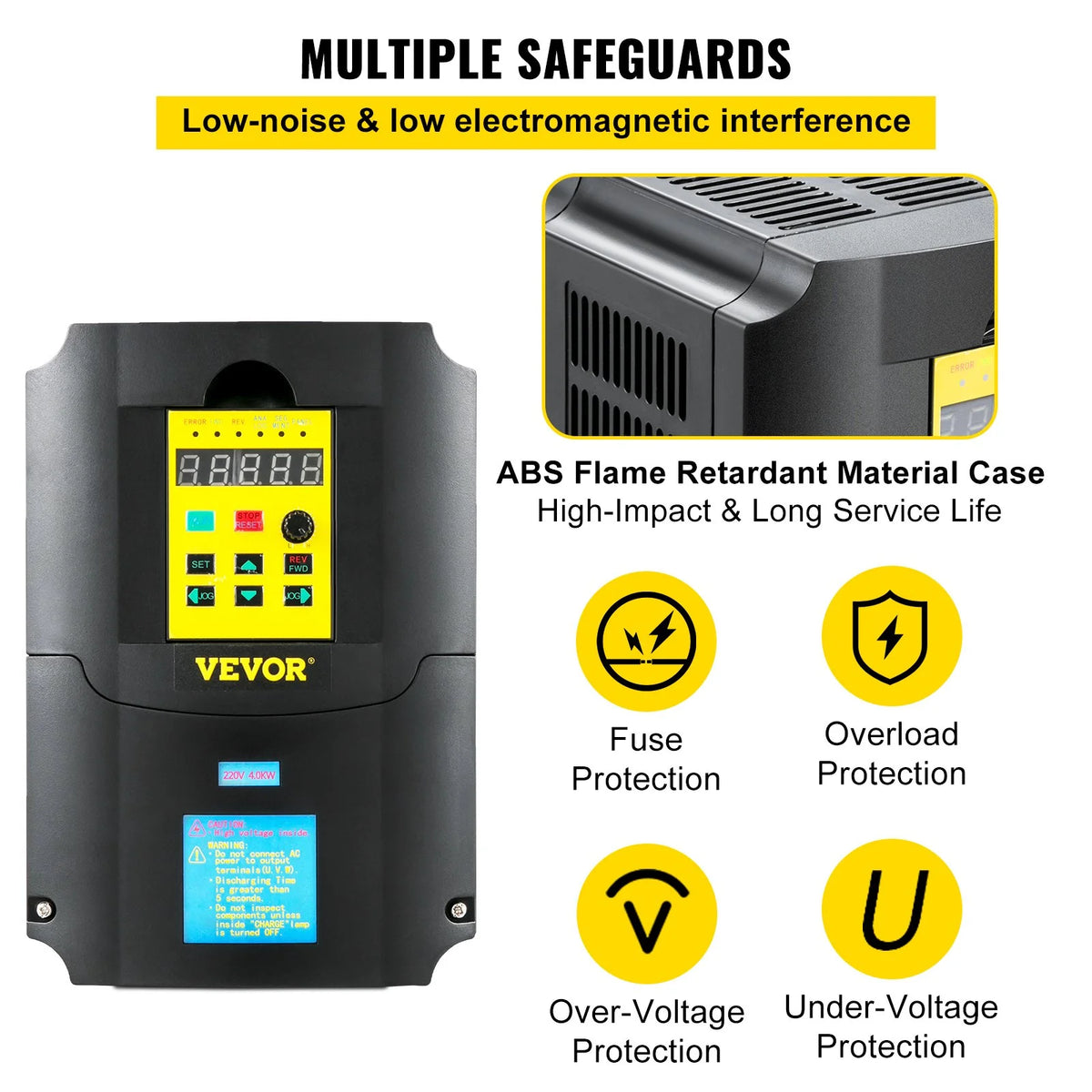 VEVOR Variable Frequency Drive, AC 220V Input 4KW Variable Frequency CNC Drive Inverter Converter, - view 3
