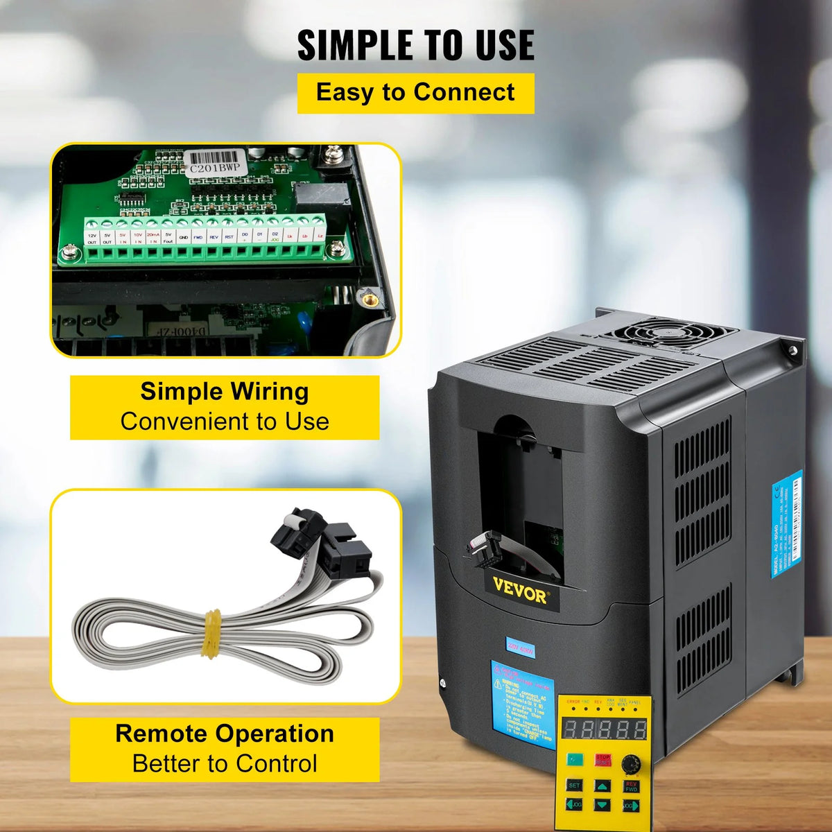 VEVOR Variable Frequency Drive, AC 220V Input 4KW Variable Frequency CNC Drive Inverter Converter, - view 5