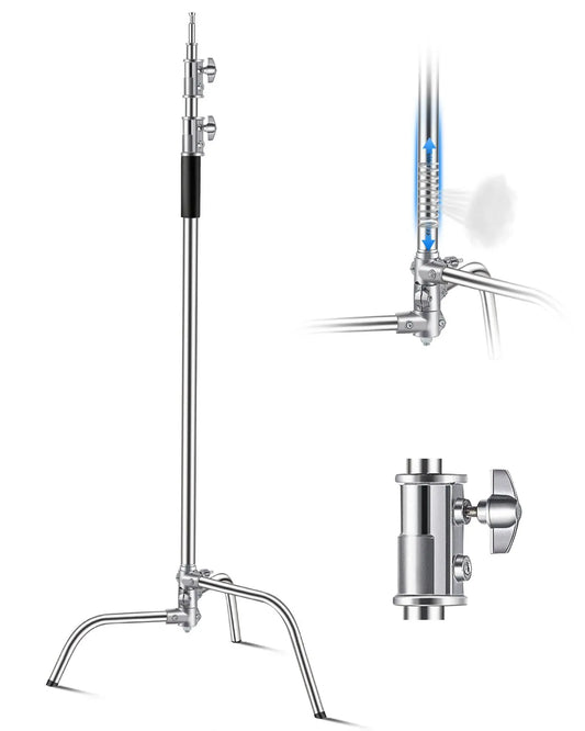 C Stand Max Height 10.83 ft/330 cm Stainless Steel Photography Light Stand