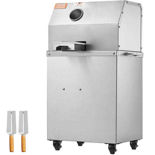 VEVOR Electric Sugar Cane Juicer, 800W Sugarcane Juicer Machine with 661LBS/H High Output, 3 Stainless Steel Rollers, 2.4" Large Inlet, Sugarcane Juice Extractor Squeezer on Wheels for Home/Commercial