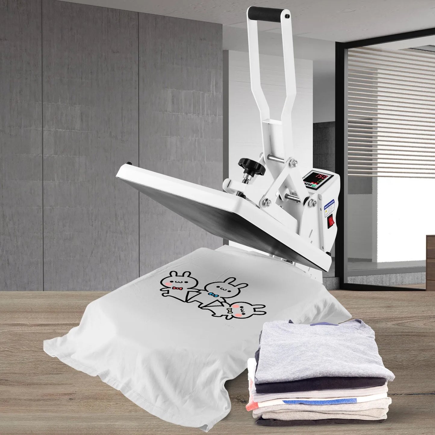 VEVOR Heat Press, Heat Press Machine for T-Shirt, Fast Heating, High Pressure Heat Press 15x15, Power Digital Industrial Sublimation Printer for Heat Transfer Vinyl, Easy to Use, White