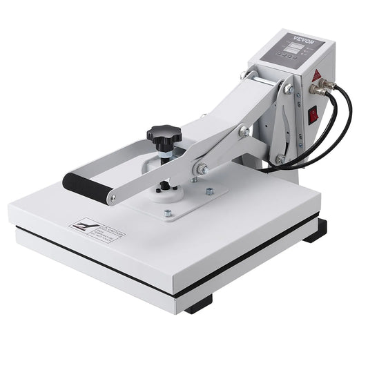 VEVOR Heat Press, Heat Press Machine for T-Shirt, Fast Heating, High Pressure Heat Press 15x15, Power Digital Industrial Sublimation Printer for Heat Transfer Vinyl, Easy to Use, White