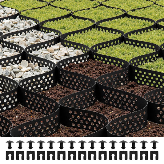 Ground Grid 3-Inch Depth Geocell Grid 17.06x8.86 FT / 5200x2700 mm for Gravel
