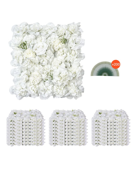 3D Flower Wall Panel 24 PCS 15 x 15 in Artificial Floral Background for Wedding