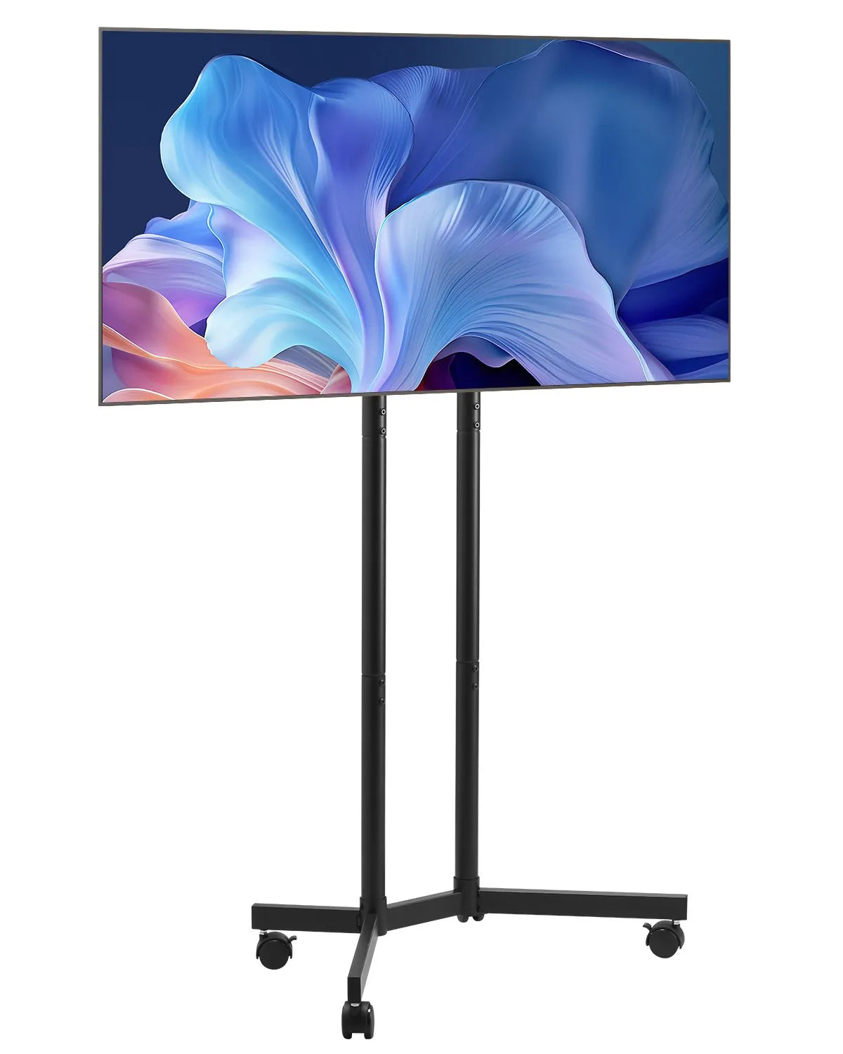 VEVOR Rolling TV Stand, Mobile TV Cart for 32-65 Inch Screens, Height Adjustable, Portable Monitor Stand with Wheels Holds up to 88 lbs for Living Room, Bedroom, Office, Outdoor, Max VESA 400x400mm