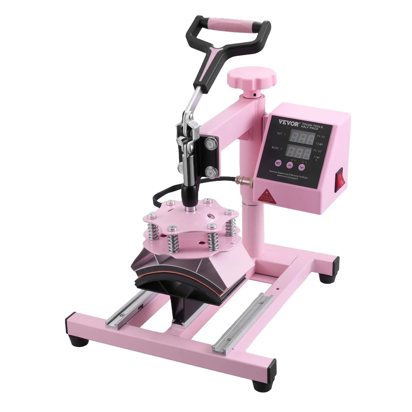 VEVOR Heat Press Machine 15x15 in 8 in 1 with 30oz Tumbler Press T-Shirts Pink